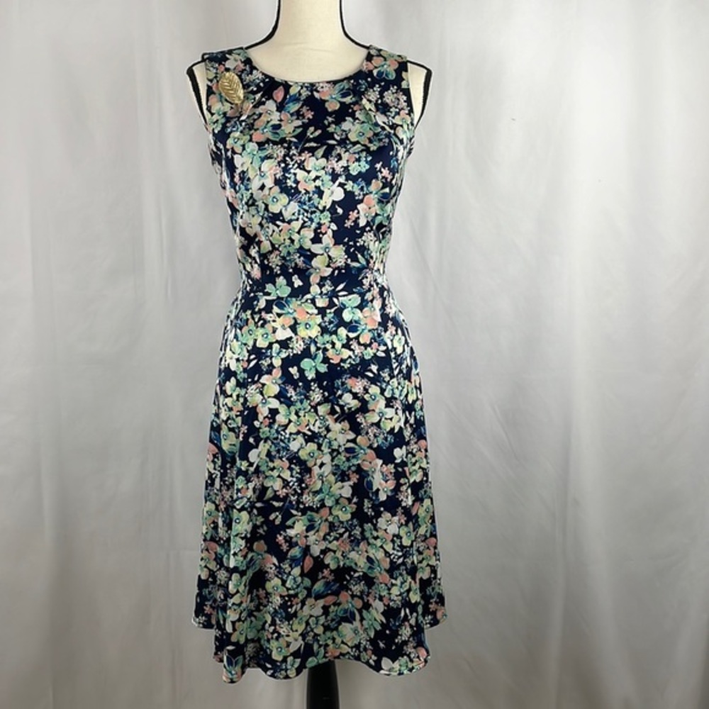 Eva Mendez Fit & Flare Granny Floral Print Dress, Size 6